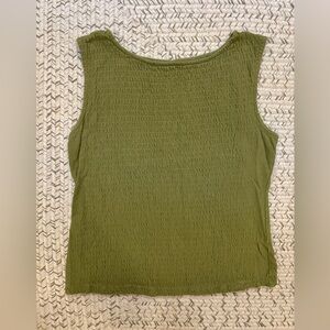 Marine Layer Green Smocked Tank Top